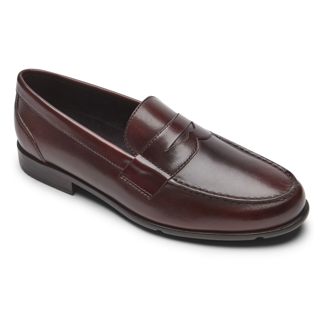 Rockport Mens Loafers Dark Brown - Classic Penny - UK 237-HPZEFN